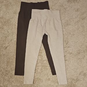 a new day Cream and Brown Leggings Casual Style